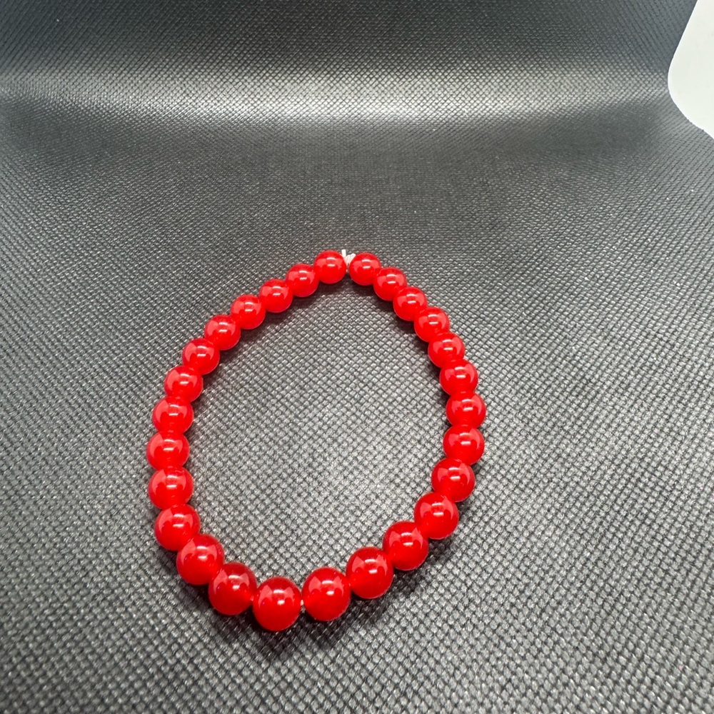 Elegant Red Beaded Bracelet